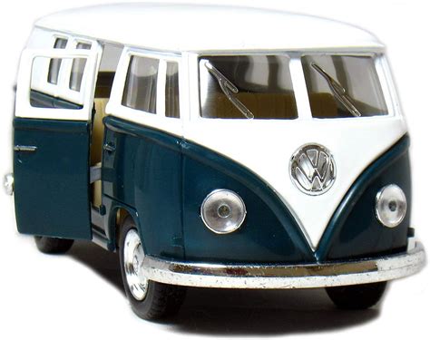 Buy 5in Die Cast 1962 Vw Classic Bus 132 Scale Green Pull Back N Go