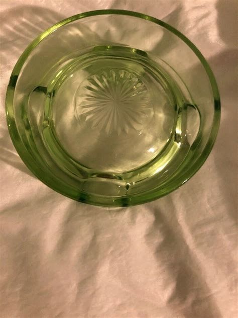 Vintage Clear Green Glass Cigar Ashtray 2004522944