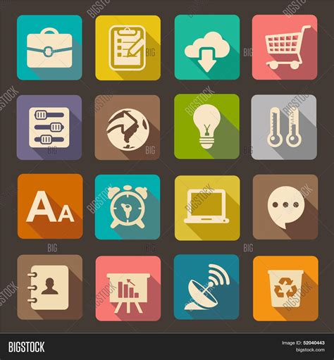 Vector Y Foto Flat Icons Set Web Prueba Gratis Bigstock