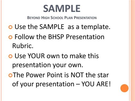 Sample Beyond High School Plan Presentation Ppt Download