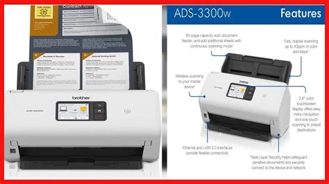 Brother Ads W Wireless High Speed Desktop Scanner Inch