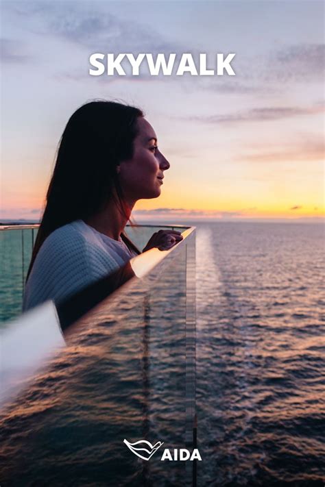 A Woman Looking Out Over The Water On A Boat At Sunset With Skywalk