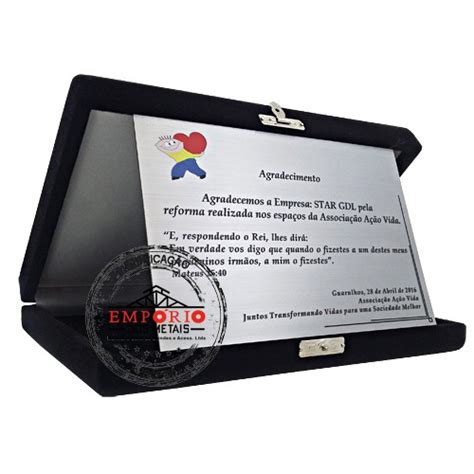 Placa De Agradecimento Placas De Homenagem Personalizadas