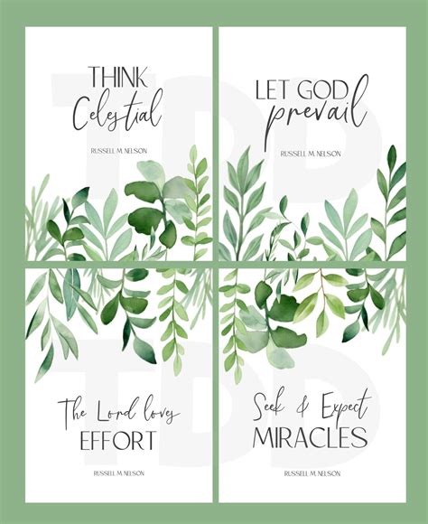 Digital Prints Set of 4: Russell M. Nelson Quotes celestial, Effort ...