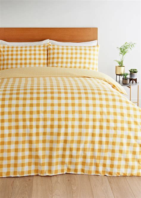 Gingham Duvet Set Yellow Duvet Sets Yellow Bedding Duvet Covers Yellow