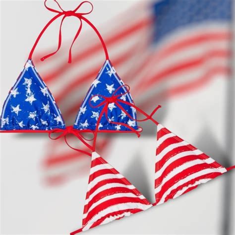 Xhilaration Swim Fourth Of July Xhilaration Stars And Stripe Reversible Triangle Bikini Top
