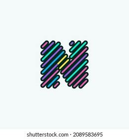 Modern Colorful N Letter Element Logo Stock Vector Royalty Free