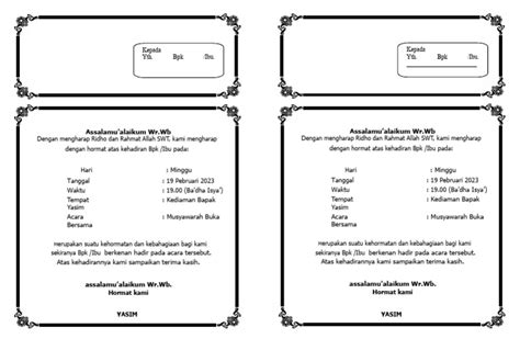 Undangan Tahlil F4 Jadi 2 Pdf