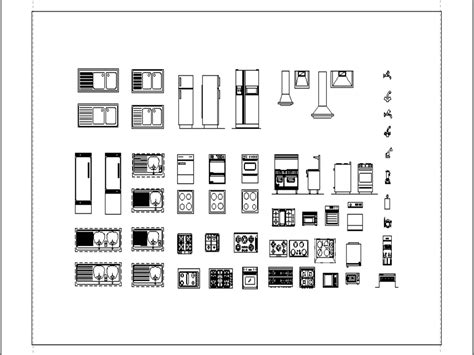 Kitchen Furniture Variety Functionality Cad Files Dwg