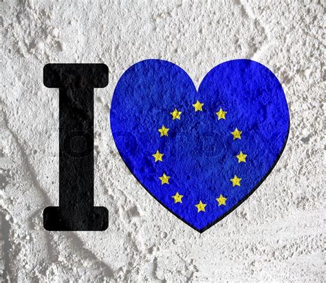 Love EU Flag European Union Flag Sign Stock Image Colourbox