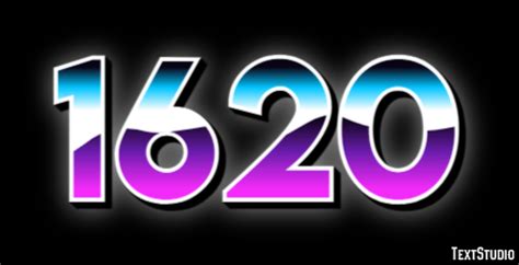 1620 Text Effect and Logo Design Number