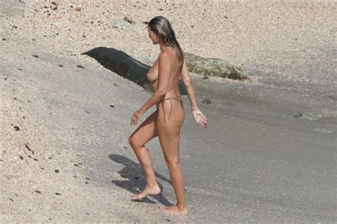 Heidi Klum Topless In St Barts Bare Breasts And Thong Bikini