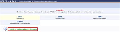 Como Realizar Primeiro Acesso Auto Cadastro No Sigaa Aluno