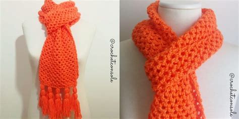 Bufanda F Cil A Crochet En Punto Red Crochet Con Sole