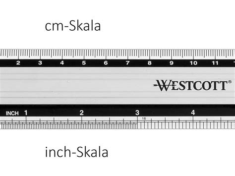 Westcott Aluminium Lineal E Cm Inch Skala Oridis