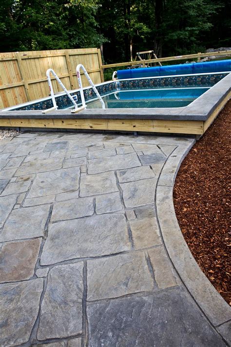 Modern Stamped Concrete Pool Deck Stamped Concrete Acid Stain