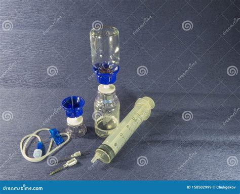 medical instruments  solution  injection stock image image