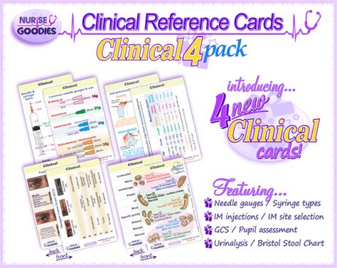 Ref Card 4 Pack Clinical 4 Card Set Nurse Goodies