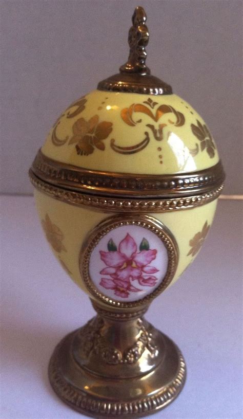 Franklin Mint House Of Faberge Egg Musical Orchid Song Of The Lark