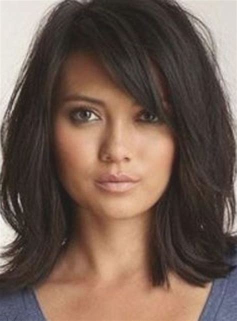 Loose Messy Lob Medium Wave Synthetic Hair With Bangs Capless Wigs 14