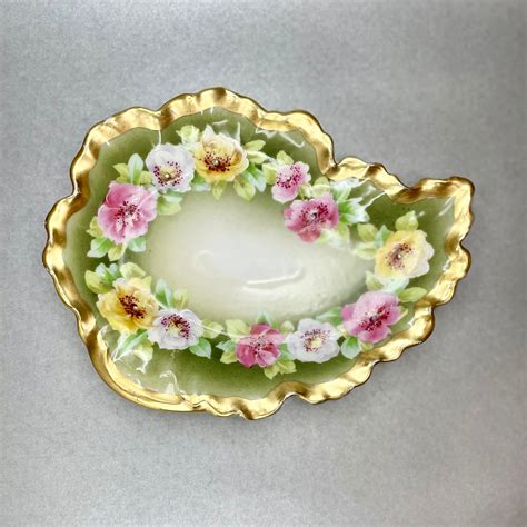 Antique Limoges Borgfeldt Coronet Mavaleix Granger Leaf Plate Hand