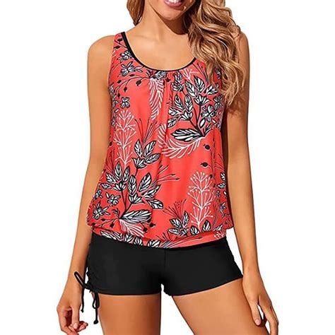 Bikini Femme 2 Pièces Rouge Feu Taille Haute Push Up Tankini Grande Taille Rouge feu Cdiscount