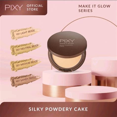 Jual Silky Powder Pixy Make It Glow Cake Bedak Padat Pixy Exp