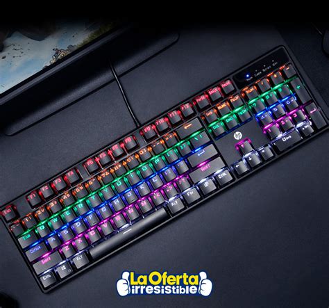 Teclado Gamer Hp Gk Mec Nico Conexi N Usb Retroiluminaci N Rgb