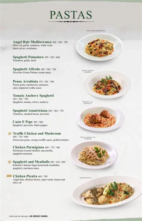 Italiannis Menu Precios M Xico Actualizado