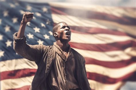 Premium AI Image A Man Stands In Front Of A Flag That Says The Last