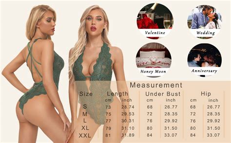 Aranmei Sexy Lingerie For Women Hollow Out Floral Lace Bodysuit One