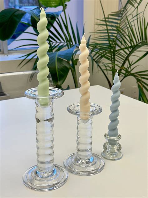 Glass Taper Candle Holders Taper Candle Holder Glass Candle Etsy