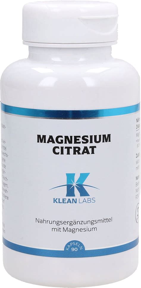 Magnesium Citrat Mg Kapseln Klean Labs Vitalabo