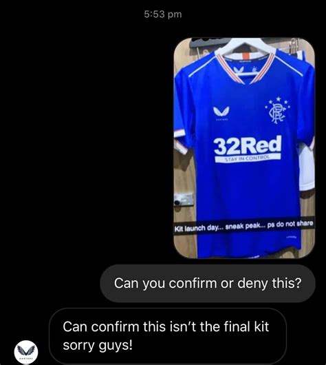 Rangers Castore Home Kit Leaked The Kitman