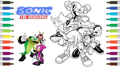 Sonic The Hedgehog Coloring Book Page Team Chaotix Knuckles Mighty