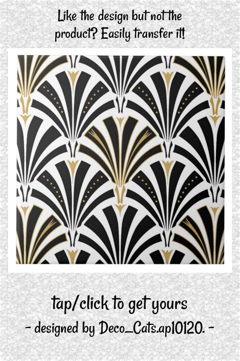 Art Deco Fan Pattern Black And White Ceramic Tile Zazzle White