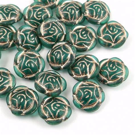 Rose Beads Flowers Kwiatki KORALIKI CZESKIE Royal Stone Pl