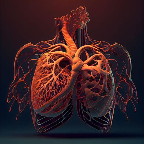 Anatomie Du Coeur Humain Sur Fond Sombre Illustration 3d Rendu 3d