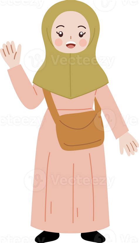 Cute Hijab Girl Cartoon Character Illustration 41506201 Png