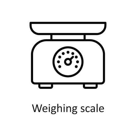 Vector de escala de pesagem Contorno de ícone Ilustração de design