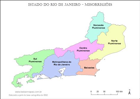 Mapa Do Rio De Janeiro Dividido Em Mesorregiões Baixar Mapas