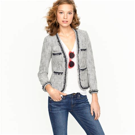 Lyst Jcrew Terrazo Tweed Jacket In Blue