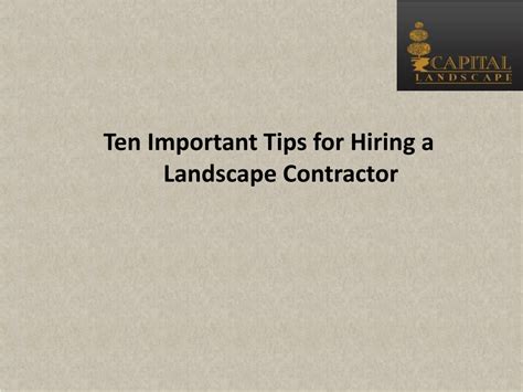 PPT Ten Important Tips For Hiring A Landscape Contractor PowerPoint