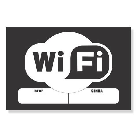 Placa De Sinalização Wifi Rede E Senha Ps1Mm 15X20Cm D Aragon