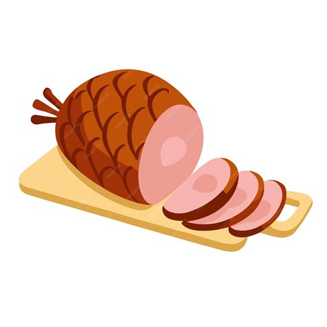 Premium Vector | Roasted ham food