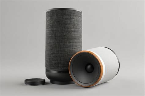 Speaker Mockup In Cylinder Shape Premium Ai Generated Image