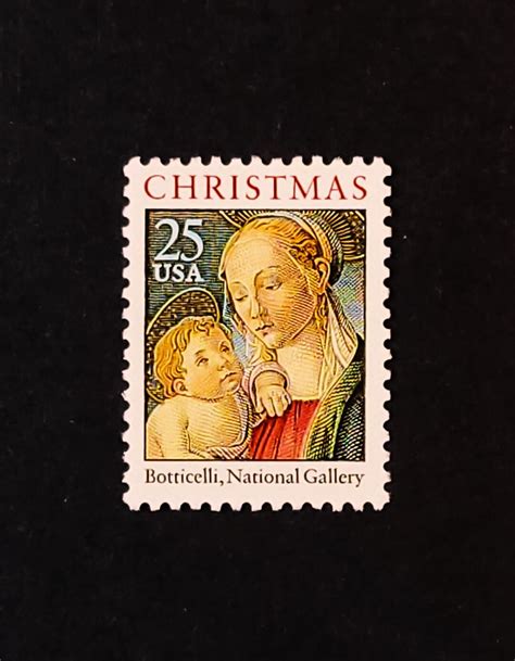 13 Madonna And Child Stamps Botticelli Christmas Us Etsy