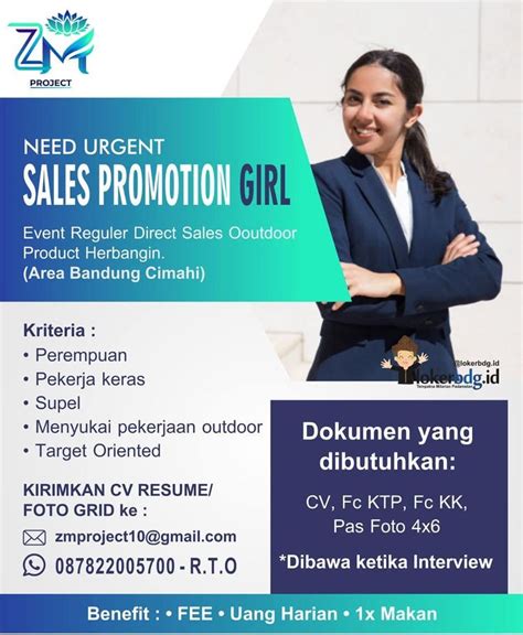 Loker Bandung Zm Project Need Urgent Sales Promotion Girl Event