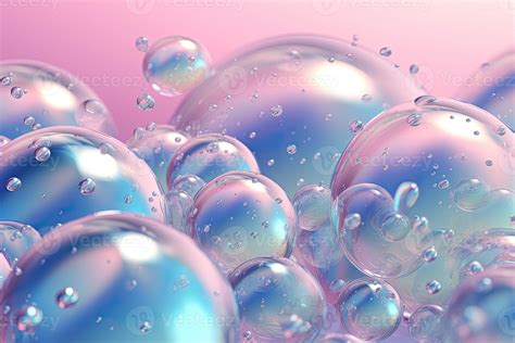 Pastel Background With Iridescent Magical Air Bubbles Wallpaper With