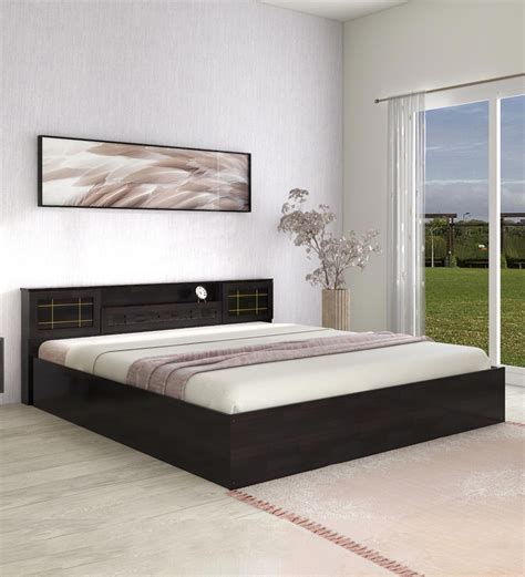 Buy Hideki King Size Bed In Wenge Finish With Box Box Storage At 26